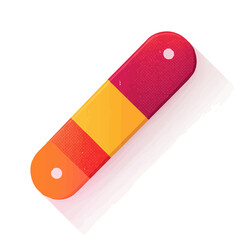 My flat, 2D illustration of a Bandage isolated on a white background, vector 2D design, icon, flat 2d illustration art, Eps format, vector