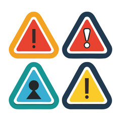 Obraz premium warning icons of vector illustration isolated on a white background
