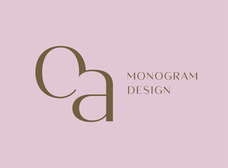 OA letter logo icon design. Classic style luxury initials monogram.