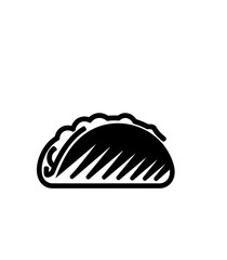 taco silhouette style icon design, food eat restaurant and menu theme Vector illustration	