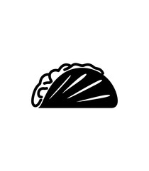 taco silhouette style icon design, food eat restaurant and menu theme Vector illustration	