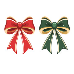 My flat 2D vector illustration of a Christmas bows isolated, designed as an icon, and isolated on a white background. simple icon design, set collection