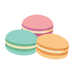detailed drawing of assorted macarons in pastel colors
