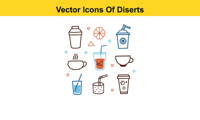 Drink thin line icons collection isolated on white background. Editable stroke Vector.