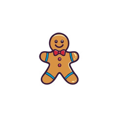 Simple flat 2D icon Christmas Gingerbread isolated on transparent background, vector, flat design, vector, animation design, simple flat 2D icon, minimalist design, clipart