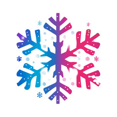 Simple flat 2D icon Christmas Glitter Snowflake isolated on transparent background, vector, flat design, vector, animation design, simple flat 2D icon, minimalist design, clipart