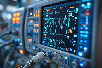 Advanced Medical Monitor Displaying Vital Signs for Critical Care