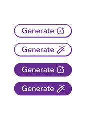 AI Generate Icon Vector Set. Artificial Intelligence Button stock illustration. vector Illustration.