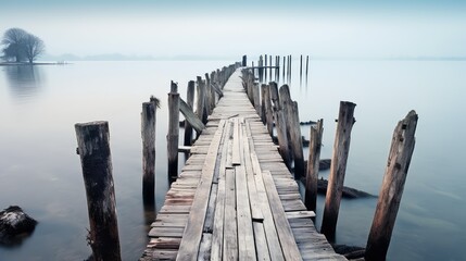 Fototapeta premium lake worn white wood