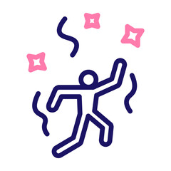 Enjoy Party Vector Line Two Colors Icon Design