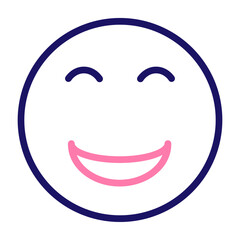 Happy Emoji Vector Line Two Colors Icon Design