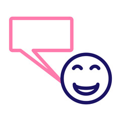 Happy Chat Vector Line Two Colors Icon Design