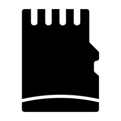 Micro Memory Card Vector Glyph Icon Design