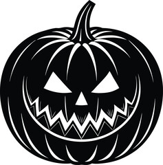 Pumpkin Halloween Silhouette Vector | Spooky Jack-O’-Lantern Design for Fall and Haunted Decor