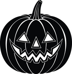 Pumpkin Halloween Silhouette Vector | Spooky Jack-O’-Lantern Design for Fall and Haunted Decor