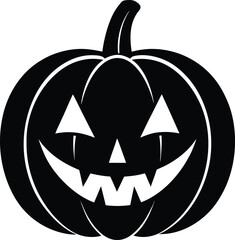 Pumpkin Halloween Silhouette Vector | Spooky Jack-O’-Lantern Design for Fall and Haunted Decor