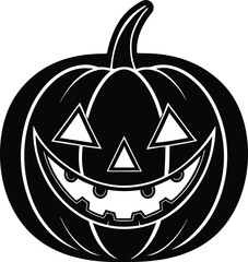 Pumpkin Halloween Silhouette Vector | Spooky Jack-O’-Lantern Design for Fall and Haunted Decor