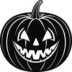 Pumpkin Halloween Silhouette Vector | Spooky Jack-O’-Lantern Design for Fall and Haunted Decor