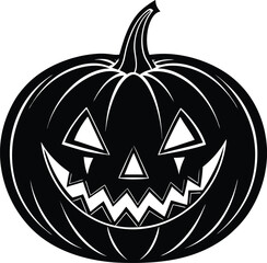 Pumpkin Halloween Silhouette Vector | Spooky Jack-O’-Lantern Design for Fall and Haunted Decor