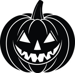 Pumpkin Halloween Silhouette Vector | Spooky Jack-O’-Lantern Design for Fall and Haunted Decor