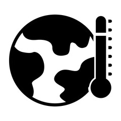 Global Warming Vector Glyph Icon Design
