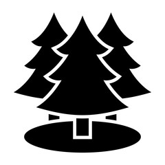 Pine Trees Vector Glyph Icon Design