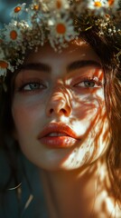 Obraz premium Radiant Woman with Floral Crown