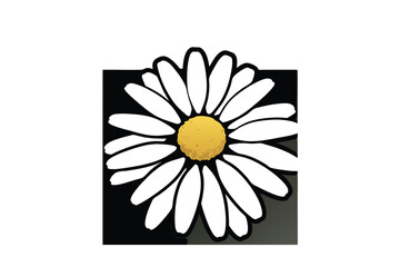 Stylized Daisy Flower Illustration Isolated On White Background Graphic Resource Design