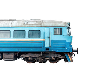Isolated Blue Train Engine