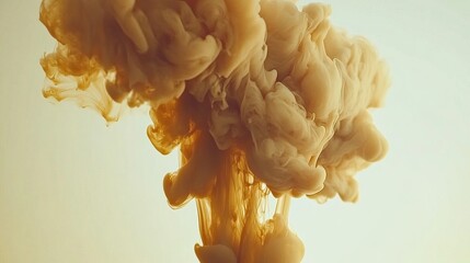 Abstract ink drops merging in water, captured in soft motion over a clean background