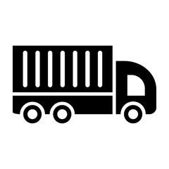 Container Truck Vector Glyph Icon Design