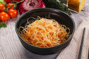 Asian spicy glass noodle salad