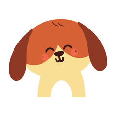 cute hand drawing cartoon puppy smiling. cute animal drawing for kids sticker, doodle