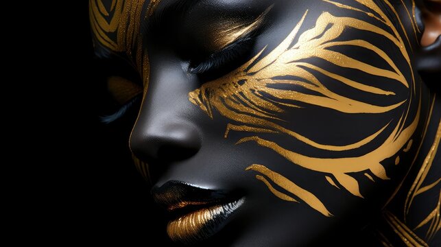 portrait black and gold model