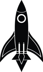 Rocket Icon Silhouette Vector | Spacecraft Design for Sci-Fi and Adventure Art