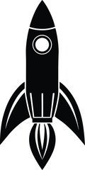 Rocket Icon Silhouette Vector | Spacecraft Design for Sci-Fi and Adventure Art