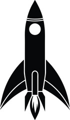Rocket Icon Silhouette Vector | Spacecraft Design for Sci-Fi and Adventure Art
