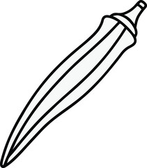 Obraz premium Okra vegetable outline Icon on a white background