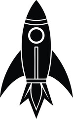 Rocket Icon Silhouette Vector | Spacecraft Design for Sci-Fi and Adventure Art