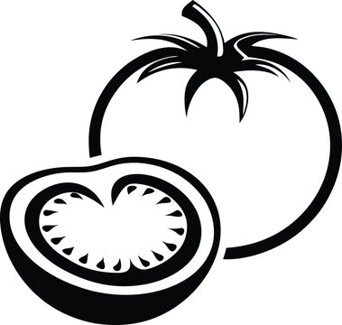 recommend clip art: Tomato vegetable icon. vector outline illustration