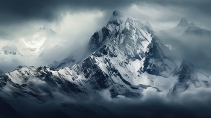 Fototapeta premium photograph mountain peak snow