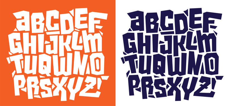Vector hand drawn typeface in graffiti style.	