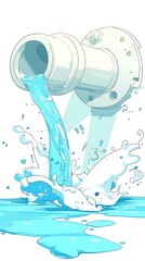 Water Pouring from Pipe