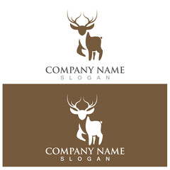 deer antler simple luxury logo and vector template