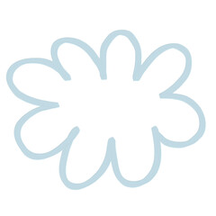 Simple Infantile Marker Drawing-like Cloud. Blue Doodle Cloud. Cute Nursery Art with Hand Drawn Fluffy Cloud. Childish Style Cloud Made of Scribbles. 