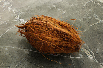 Natural exotic brown hairy coconut