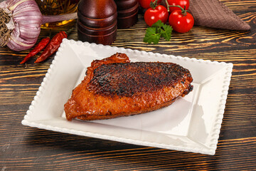 Roasted duck breast in cherry