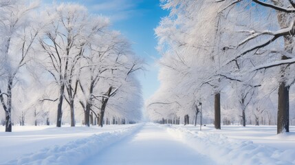 Obraz premium winter park road