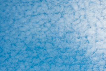 Beautiful textured clouds spread across a bright blue sky during the day