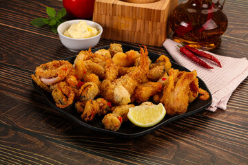 Fritto misto - deep fried seafood mix
